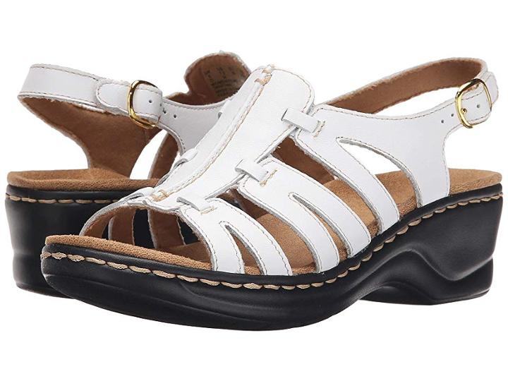 Clarks Lexi Marigold Q (white Leather) Women's Sandals