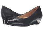 Trotters Langley (black Soft Nappa Leather/patent) Women's Wedge Shoes