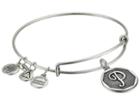 Alex And Ani Initial P Charm Bangle (rafaelian Silver Finish) Bracelet
