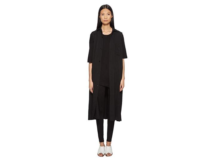 Y's By Yohji Yamamoto U-b Fly Front Open Long Vest (black) Women's Vest