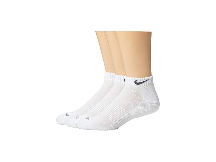 Nike Dri-fit Cushion Low Cut 3 Pack (white/flint Grey) Low Cut Socks Shoes