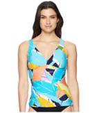 Jantzen Bold Feather V-neck Tankini (multi) Women's Swimwear