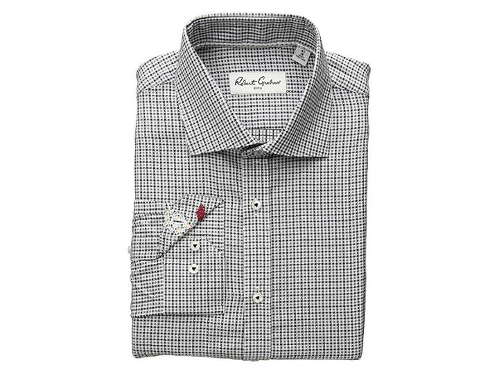 Robert Graham Minh Check Long Sleeve Dress Shirt (black) Men's Long Sleeve Button Up