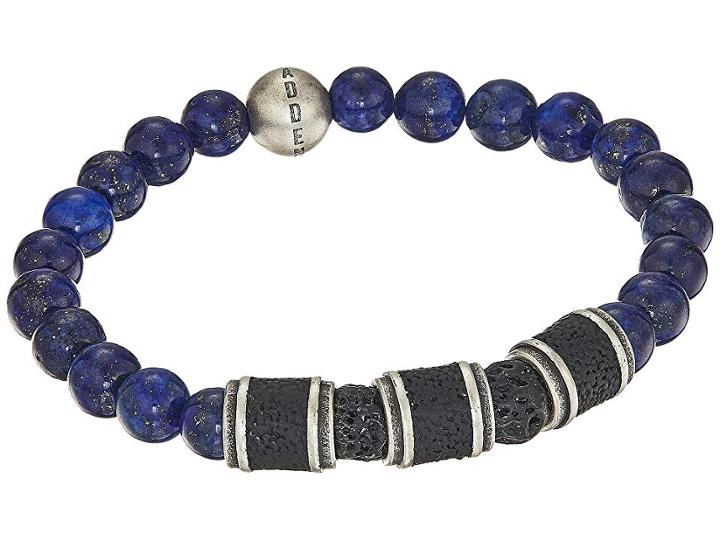Steve Madden Stainless Steel Lapis Stretch Bracelet (navy) Bracelet
