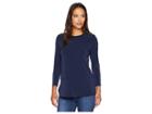 Lauren Ralph Lauren Petite Button-trim Matte Jersey Top (navy) Women's Clothing