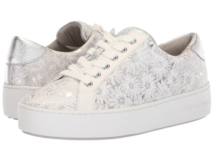 Michael Michael Kors Poppy Lace-up (optic White/silver) Women's Shoes