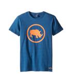 Toobydoo Camp Buffalo Rhino Tee (toddler/little Kids/big Kids) (navy/orange) Boy's T Shirt