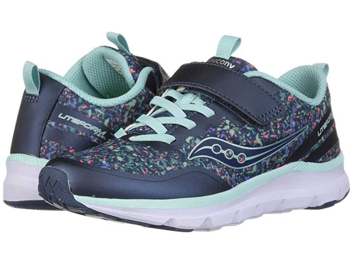 Saucony Kids Liteform Feel A/c (little Kid) (navy/print) Girls Shoes