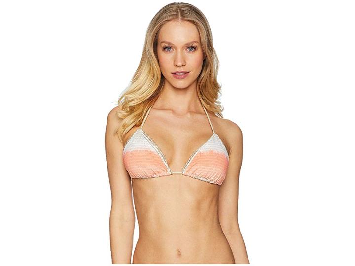 Luli Fama Los Flamencos Braided Lurex Trim Seamless Triangle Top (multi) Women's Swimwear