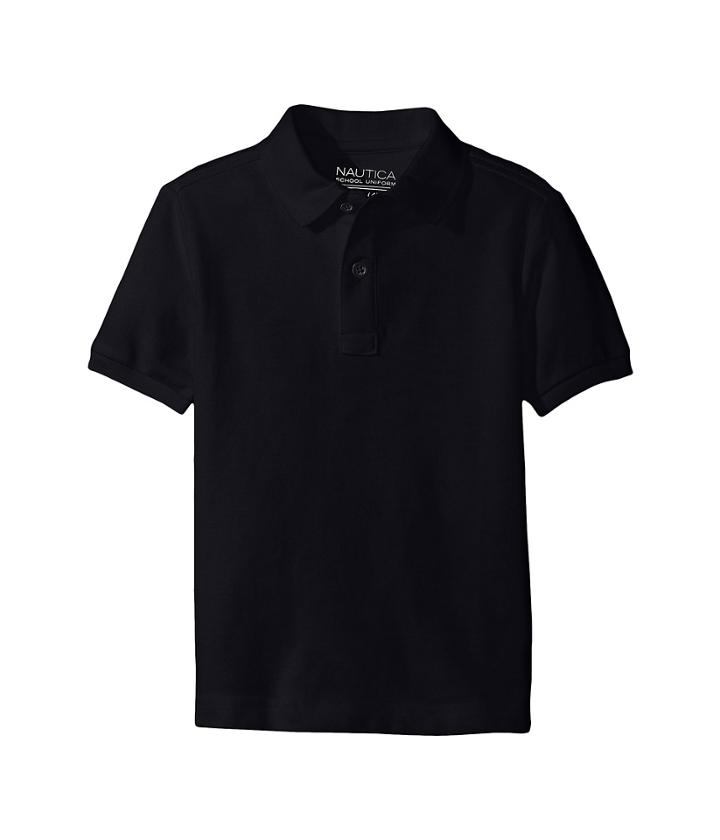 Nautica Kids Short Sleeve Pique Polo (little Kids) (navy) Boy's Short Sleeve Pullover