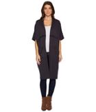 Mod-o-doc Cotton Modal Spandex French Terry Seamed Cocoon Cardigan (carbon) Women's Sweater