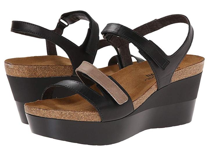 Naot Canaan (black Raven Leather/khaki Beige Leather) Women's  Shoes