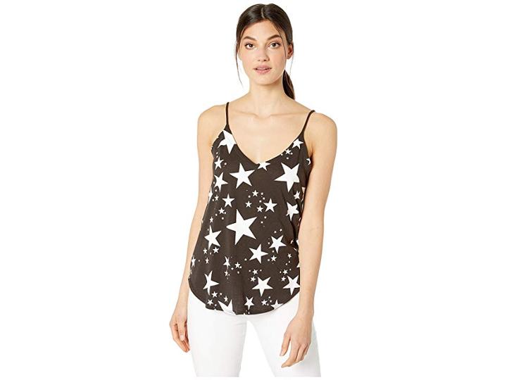 Chaser Vintage Tri-blend Jersey High-low Narrow Racer Tank (union Black) Women's Clothing