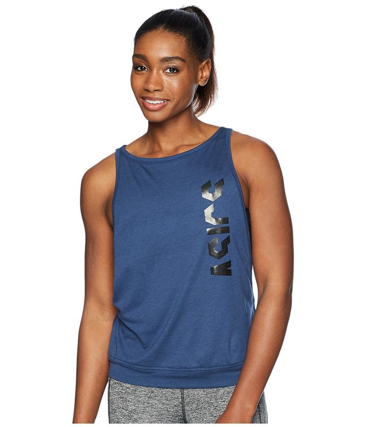 Asics Muscle Tank Top (dark Blue) Women's Sleeveless