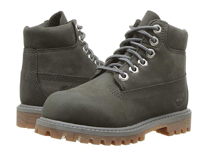 Timberland Kids 6 Premium Waterproof Boot (toddler/little Kid) (dark Grey Nubuck) Kids Shoes
