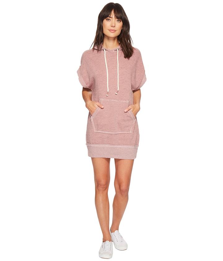 Splendid Sleeveless Sweatshirt Hoodie Dress (rose Dust) Women's Dress