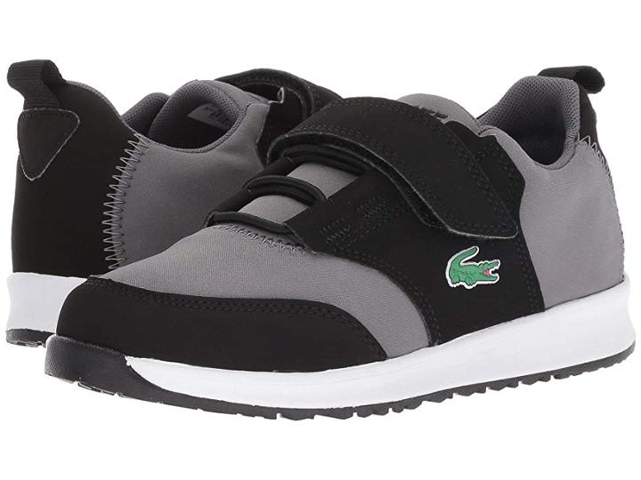 Lacoste Kids L.ight 318 (little Kid) (black/dark Grey) Kid's Shoes