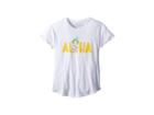 The Original Retro Brand Kids Aloha Rolled Short Sleeve Slub Tee (big Kids) (white) Girl's T Shirt