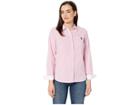 U.s. Polo Assn. Yarn-dye Stretch Woven Blouse (pink Plumeria) Women's Clothing