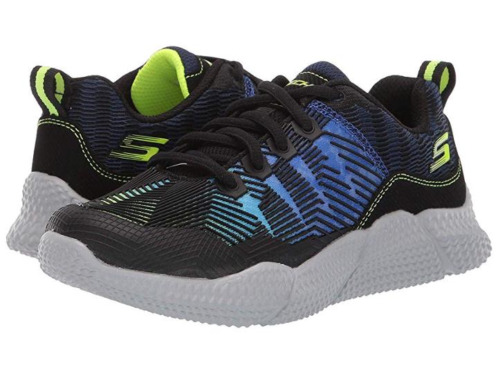 Skechers Kids Intersectors 98110l (little Kid/big Kid) (blue/black/lime) Boy's Shoes