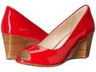 Cole Haan Sadie Open Toe Wedge 65mm (aura Orange Patent) Women's Wedge Shoes