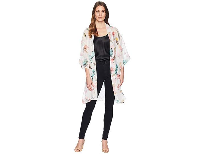 Collection Xiix Birds Of A Feather Kimono (white) Women's Clothing