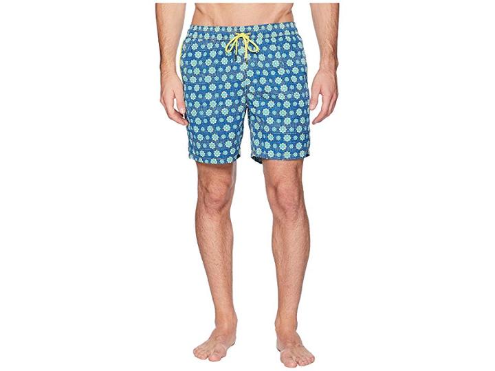 Mr. Swim Spin Wheel Elastic Printed Swim Trunk (navy) Men's Swimwear