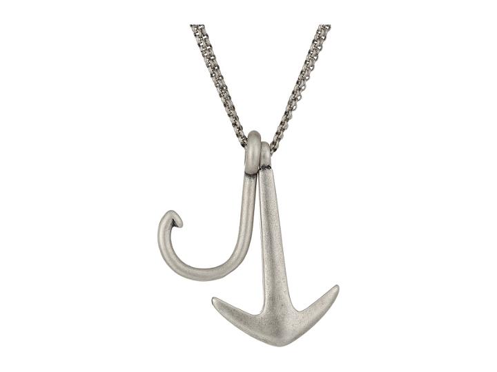 Steve Madden Hook And Anchor Rolo 18 Chain Necklace (silver) Necklace
