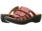 Clarks Delana Damir (red Leather Combi) Women's Sandals