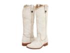 Frye Melissa Button (white (cracked Leather)) Cowboy Boots