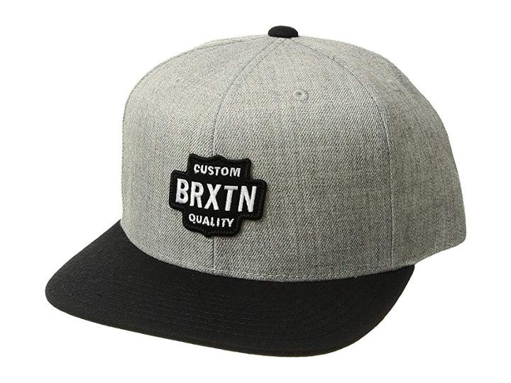 Brixton Garth Snapback (light Heather Grey/black) Caps