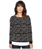 Calvin Klein Striped Twofer Long Sleeve Sweater (black) Women's Sweater