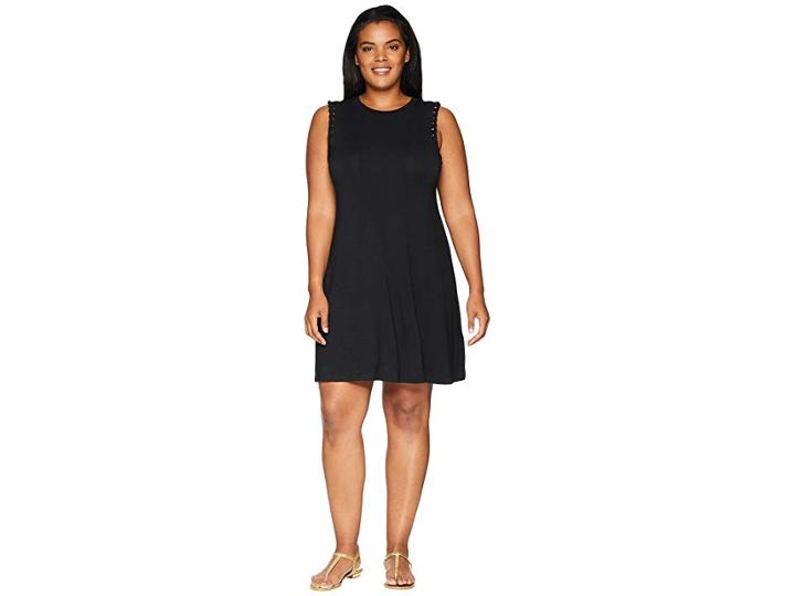 Kari Lyn Plus Size Scarlette Sleeveless Mock Neck Dress (black) Women's Dress