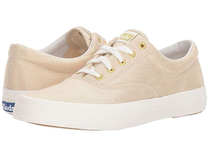 Keds Anchor Metallic Linen (natural/gold) Women's Lace Up Casual Shoes