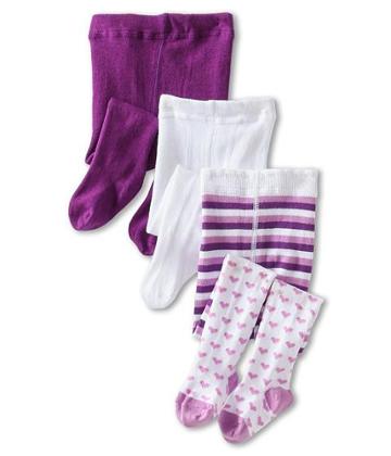 Jefferies Socks Heart Tights Seamless Organic Cotton Tights (infant/toddler/little Kid/big Kid) (lilac/white/purple) Hose