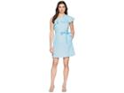 Donna Morgan Cotton One Shoulder Dress With Belt (aqua) Women's Dress