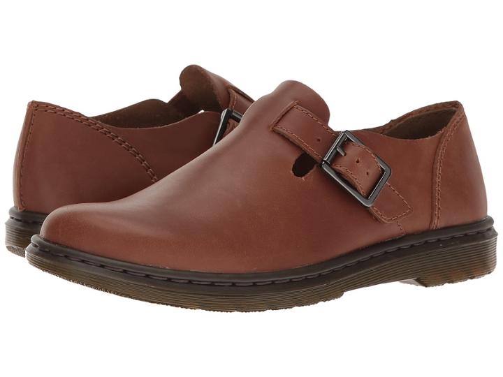 Dr. Martens Patricia Buckle Shoe (tan Polished Oily Illusion) Women's Shoes