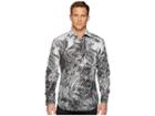 Bugatchi Shaped Fit Geo Palm Woven Shirt (graphite) Men's Clothing
