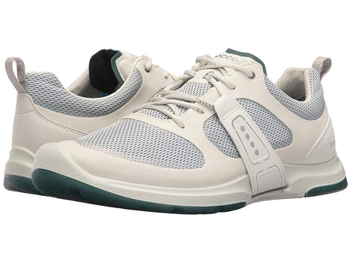 Ecco Biom Amrap Tie (shadow White/shadow White/biscaya) Women's Hook And Loop Shoes
