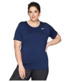 Nike Pro Mesh Short Sleeve Top (size 1x-3x) (binary Blue/white) Women's Workout