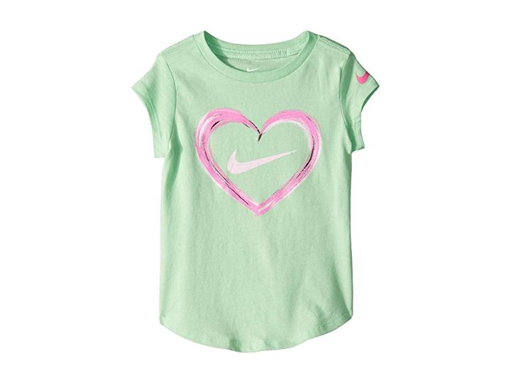 Nike Kids Digital Analog Heart Scoop Short Sleeve T-shirt (toddler) (aphid Green) Girl's Clothing