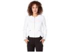 Calvin Klein Zip Front Scalloped Cotton Jacket (white) Women's Clothing