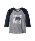 Columbia Kids Outdoor Elements 3/4 Sleeve Shirt (little Kids/big Kids) (collegiate Navy/grey Ash Heather) Boy's T Shirt