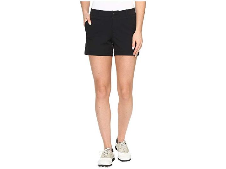 Under Armour Golf Links Shorty 4 (black/true Gray Heather/black) Women's Shorts