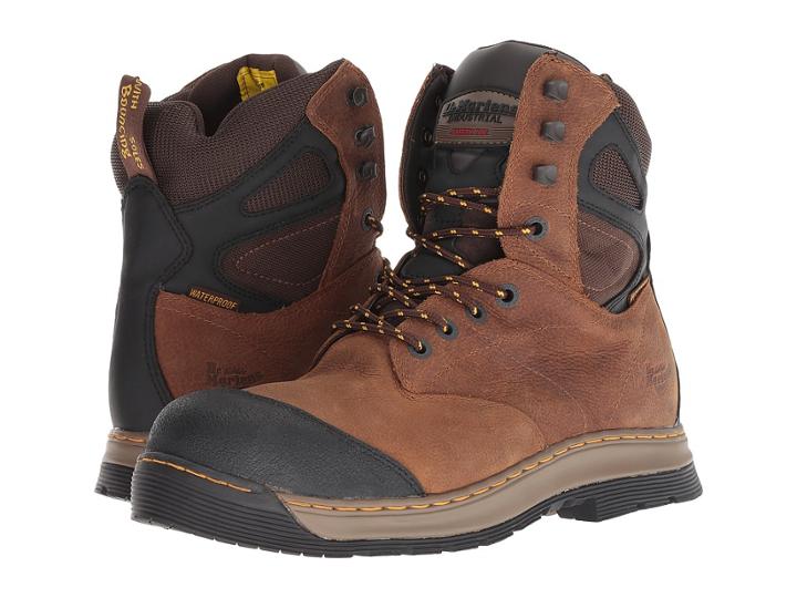 Dr. Martens Spate Electrical Hazard Waterproof Steel Toe 8-eye Boot (brown Overlord Waterproof) Men's Work Lace-up Boots