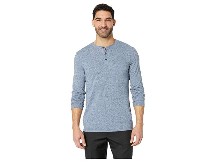 Travismathew Kazakos (heather Blue Nights) Men's Long Sleeve Pullover