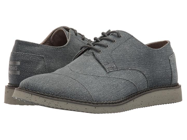 Toms Brogue Lace-up (slate Blue Coated Twill) Men's Shoes