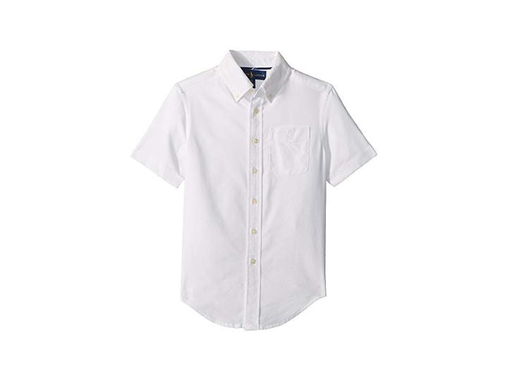 Polo Ralph Lauren Kids Performance Oxford Shirt (big Kids) (white) Boy's Clothing