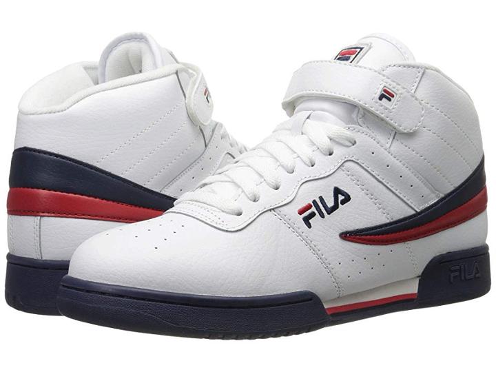Fila F-13v Leather/synthetic (white/fila Navy/fila Red) Men's Shoes