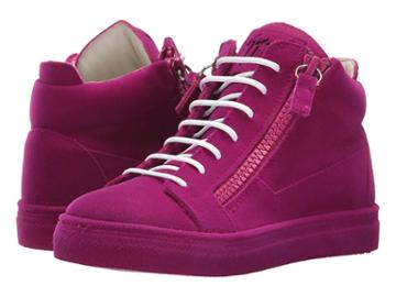 Giuseppe Zanotti Kids Flock Sneaker (toddler/little Kid) (fuchsia) Girls Shoes